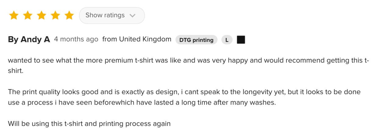 Printful t-shirt review by a customer